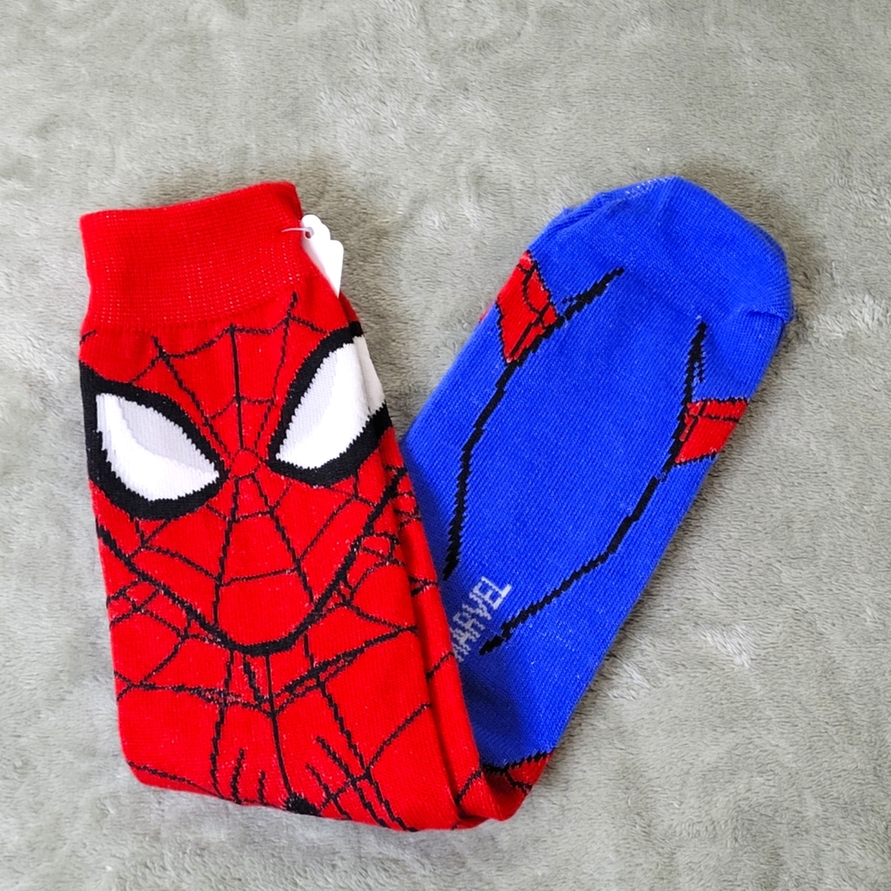 * Spiderman Novelty Unisex Crew Socks Red and Blue Size 6 - 13